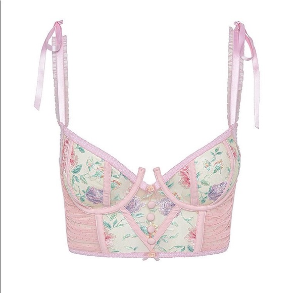 FOR LOVE & LEMONS Pastel Watercolor Rose Bustier - Picture 13 of 13